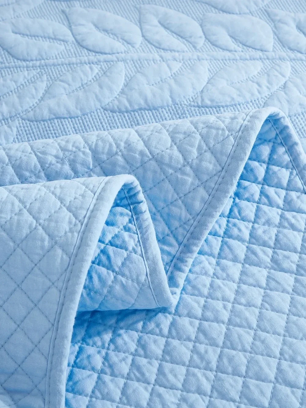 3 PIECE 100% COTTON QUILT SET, OVERSIZED QUILTED BEDSPREAD